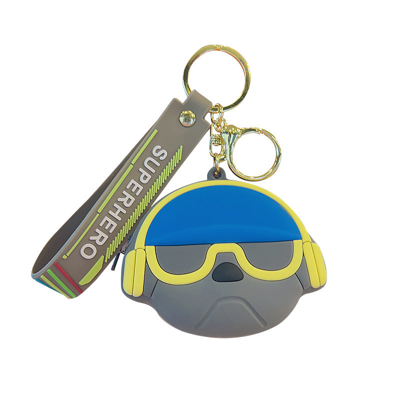 Wholesale Cartoon French Dog Coin Purse Keychain Keychain Wallet ACC-KC-JuCai014