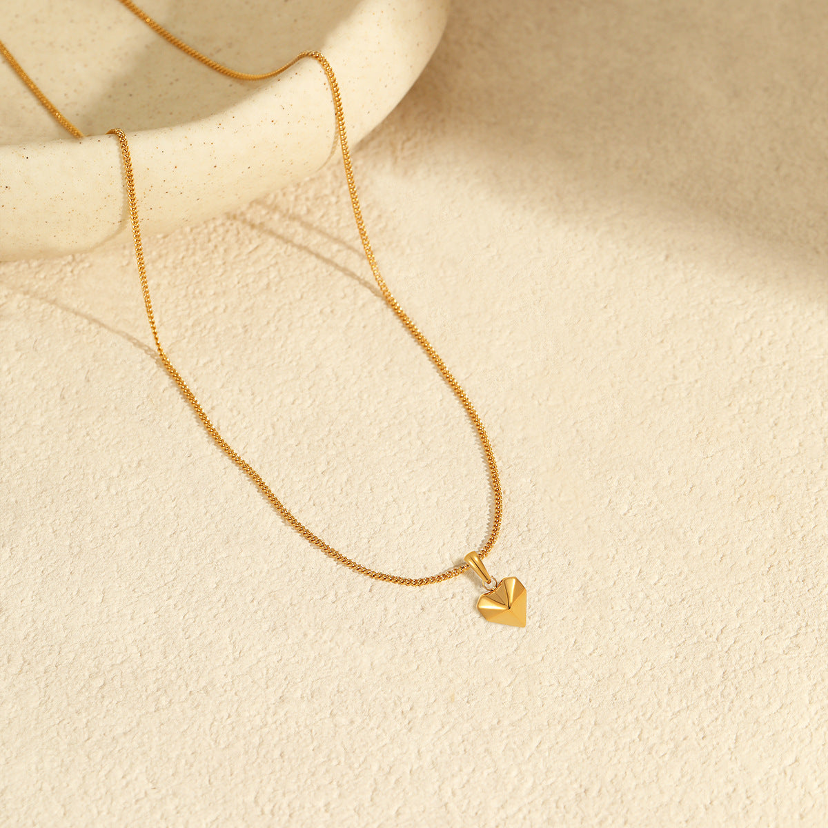 Wholesale  Stainless Steel Clavicle Chain Heart-Shaped Earrings Versatile Necklace Jewelry