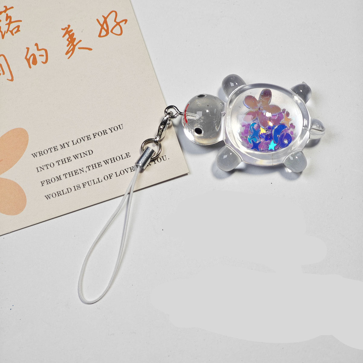 Wholesale Cartoon Luminous Transparent Little Turtle Pendant Keychain