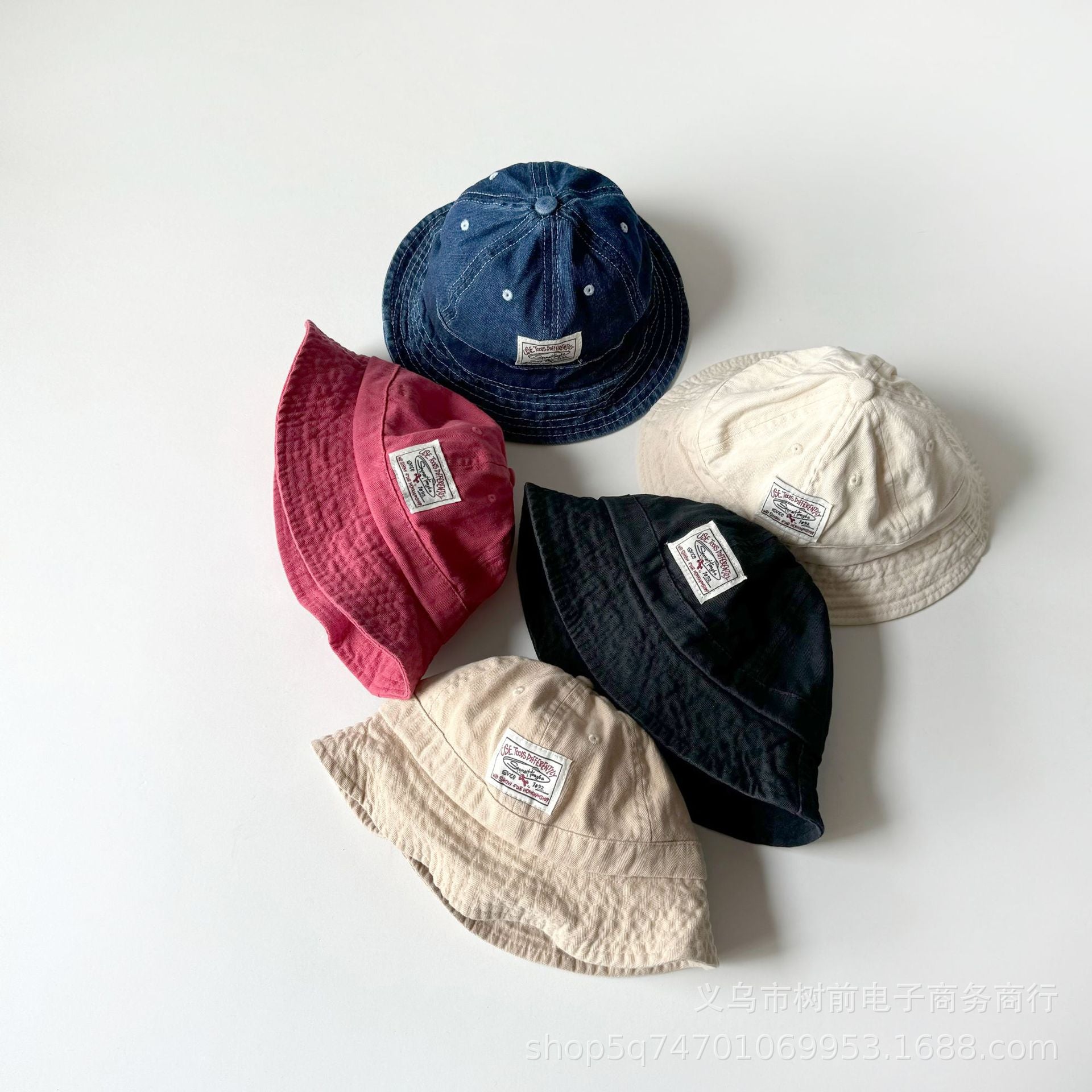 Wholesale  Children's Cloth Label Dome Shade Bucket Hat