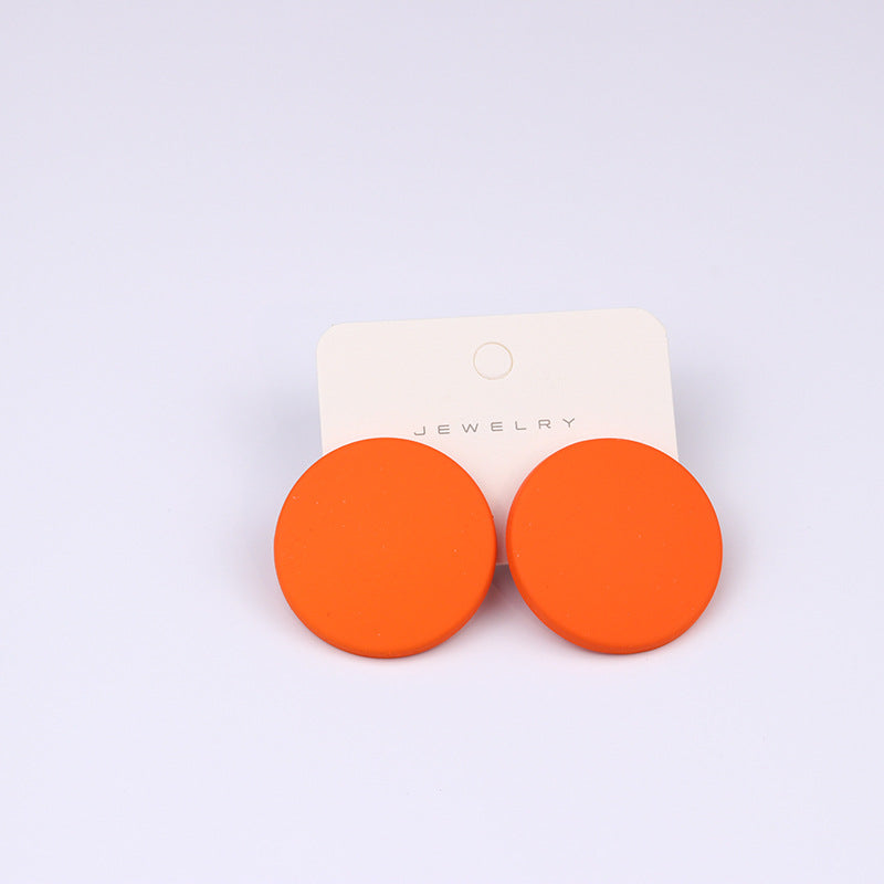 Wholesale  20-Color Round Spray-Painted Acrylic Earrings