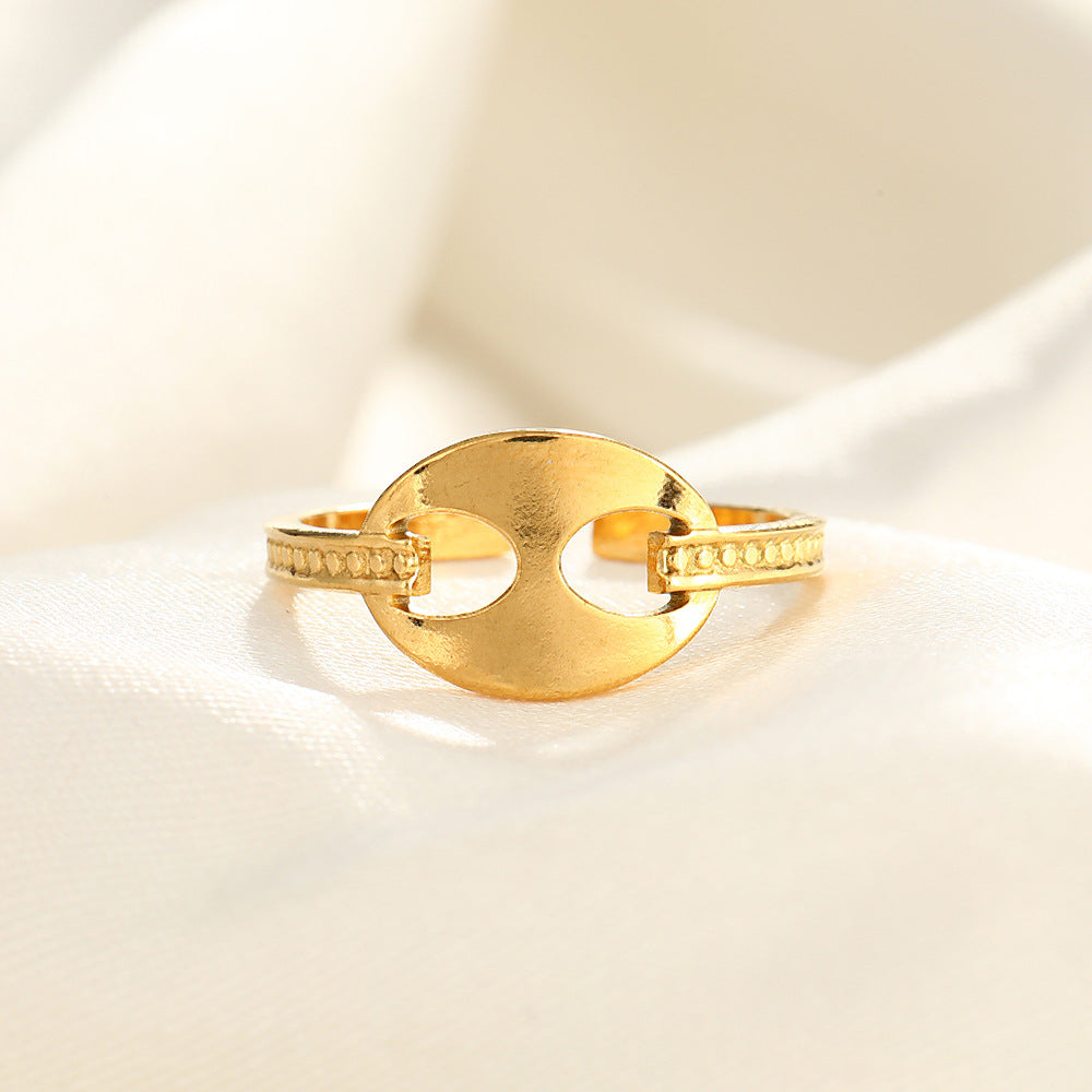 Wholesale Line Hearts Butterfly Irregular Stainless Steel Open Rings  ACC-RS-TaiMei004