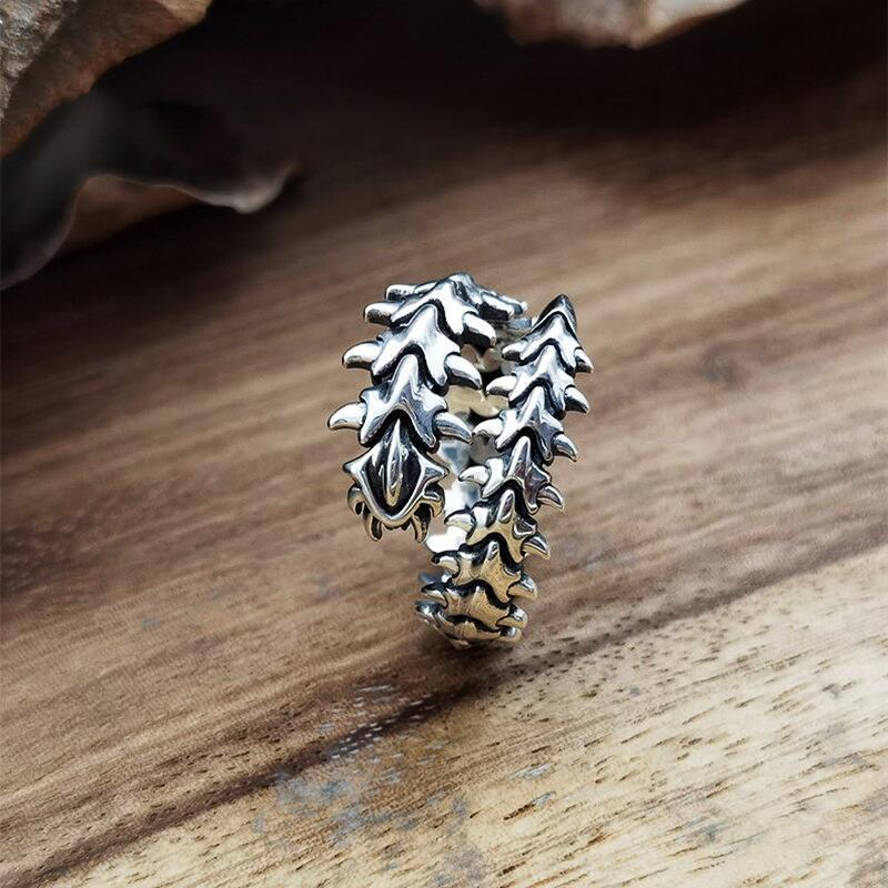 Wholesale Vintage Alloy Geometric Spine Open Adjustable Rings