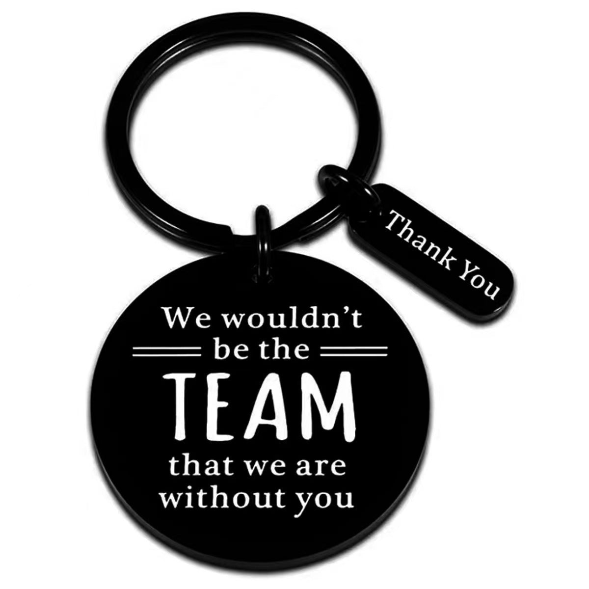 Wholesale Creative Round Stainless Steel Keychain Inspirational Gift For Team Building Colleagues And