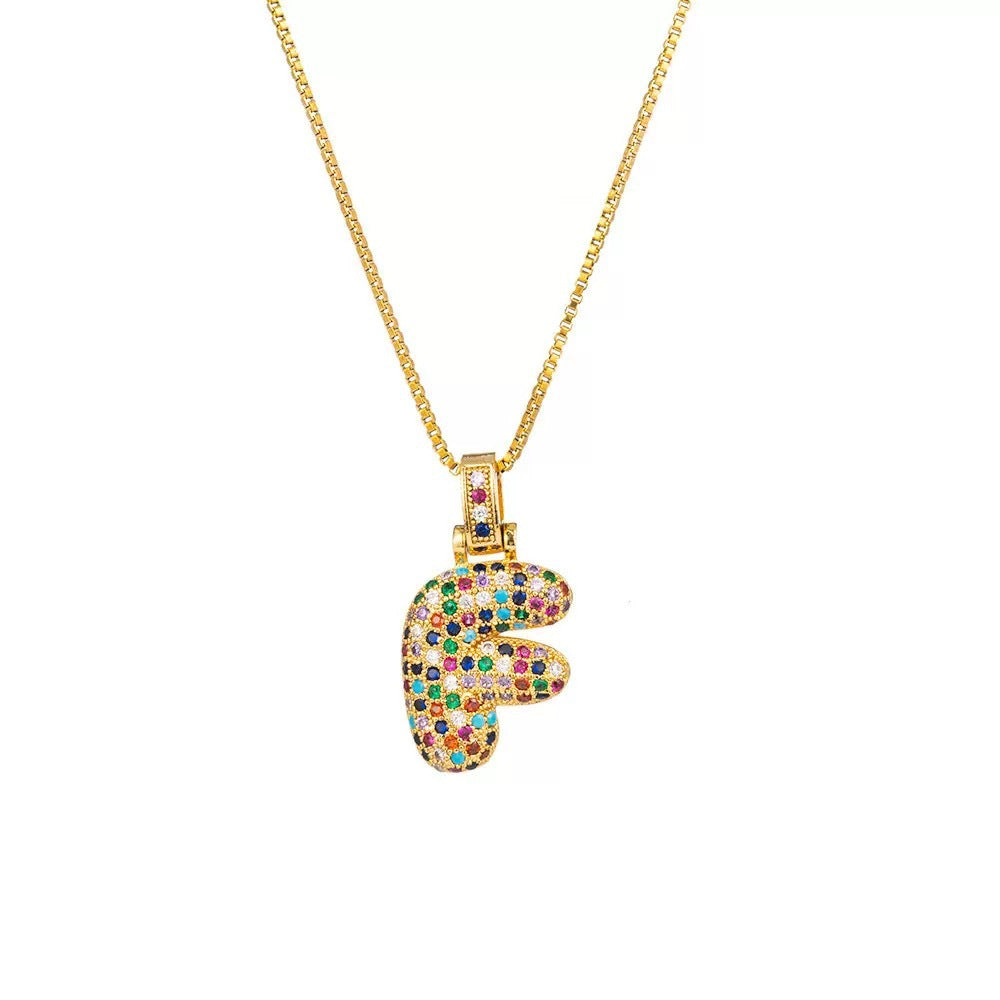 Wholesale Hip-Hop 26 Letter Pendant Set,  Gold Plated Copper Diamond-Set,  Chic Jewelry Gift