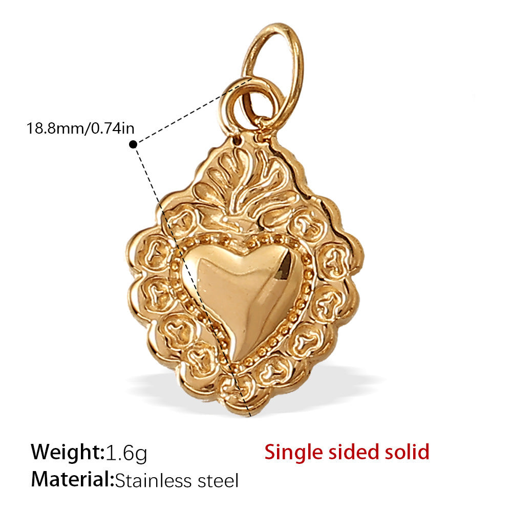 Wholesale  Variety of Peach Heart Stainless Steel Pendant Accessories Collection Lava Diamond Heart DIY Necklace Jewelry