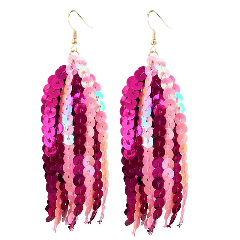 Wholesale 2 Pairs/pack Valentine's Day Glitter Pink Atmosphere Earrings ACC-ES-HY223