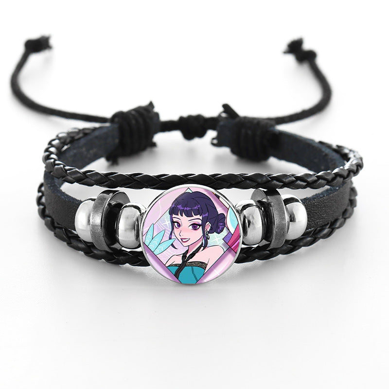 Wholesale Demon Hunter Bracelet Time Gem Bracelet Men and Women All-match Braided Black Bracelet kpop