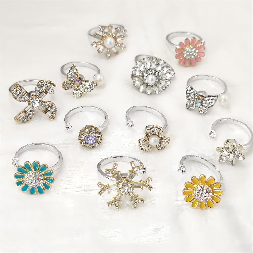 Wholesale  snowflake fashion rotating ring