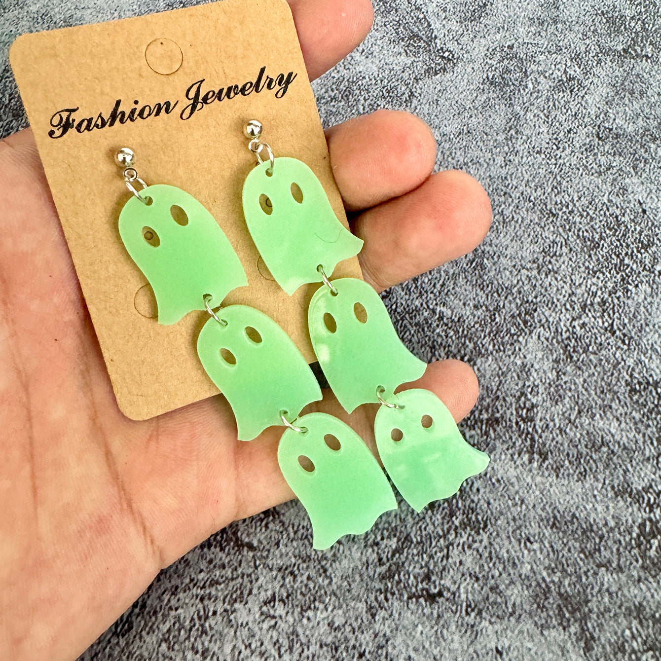 Wholesale  Long Ghost Luminous Acrylic Earrings
