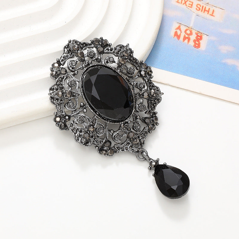 Wholesale  Diamond Pearl Flower Sun God flower brooch gem pendant