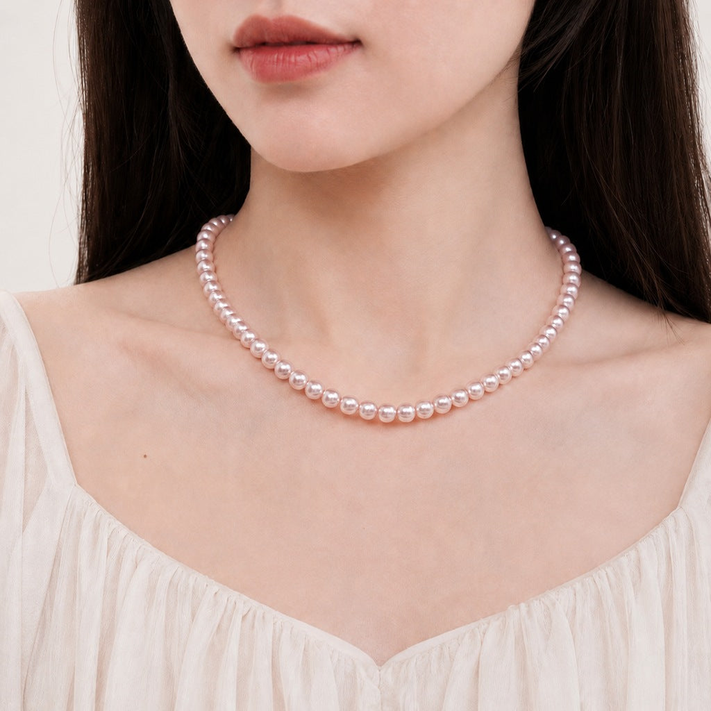 Wholesale Stylish White Faux Pearl Necklace For Women Elegant Cheongsam Collarbone Chain Gift Jewelry Accessory