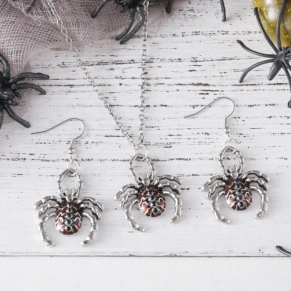 Wholesale Electroplated Zinc Alloy Gothic   Jewelry Set Retro Animal Earrings Necklace Party Wear Gift