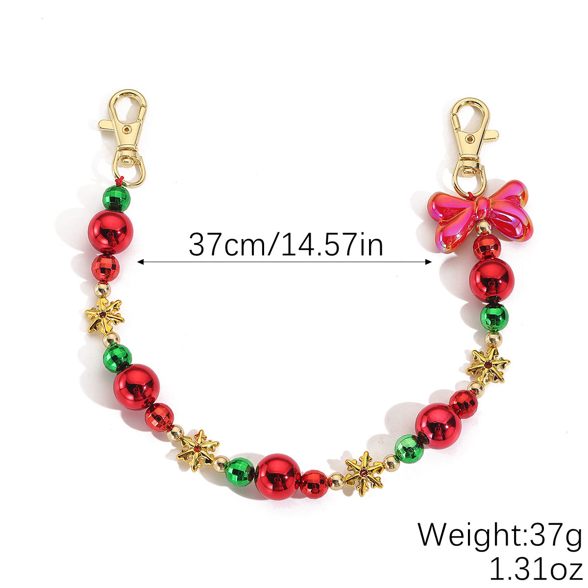 Wholesale acrylic beaded letter Christmas keychain