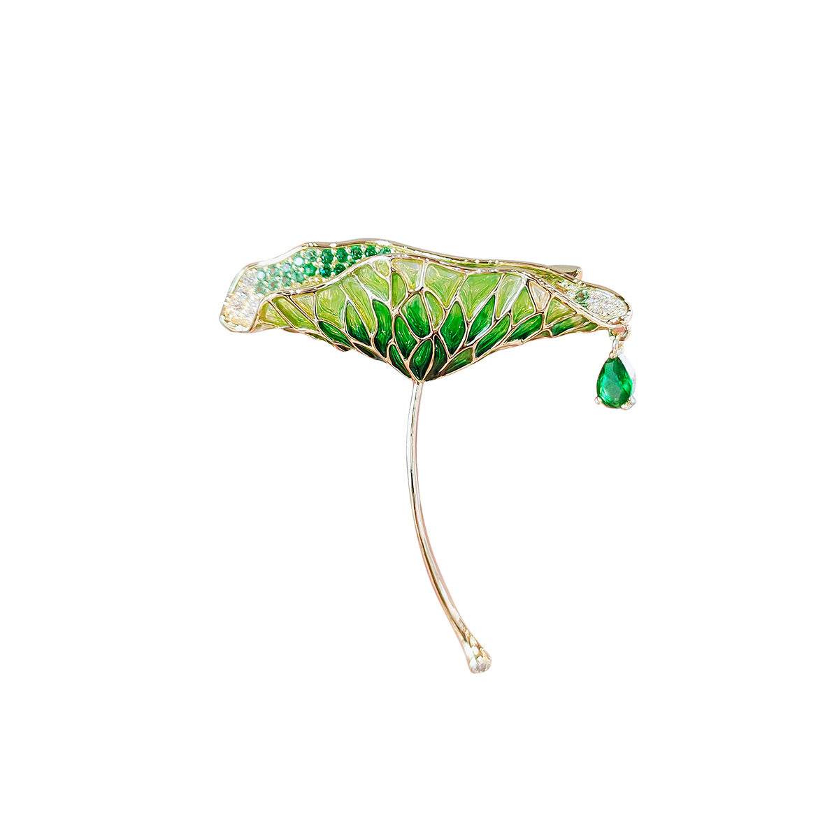 Wholesale  Brooch Lotus  Green Exquisite Lotus  Brooch