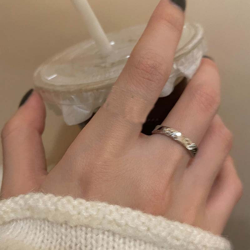 Wholesale Retro Red Geometric Gemstone Design Ring for Men and Women Niche Personality Punk Dark Hollow Texture Metal Ring