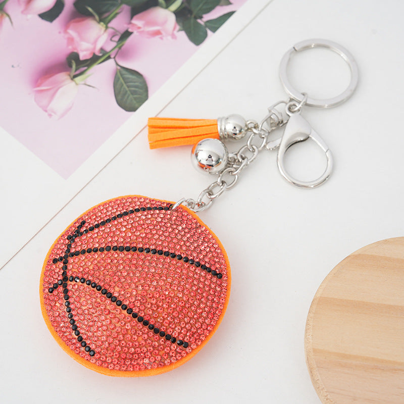 Wholesale  creative football basketball volleyball baseball hot diamond keychain