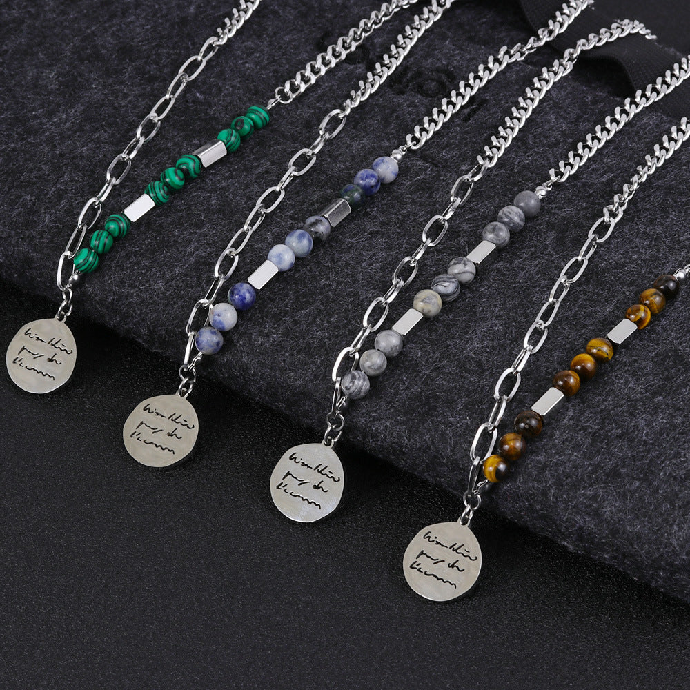 Wholesale  titanium steel necklace men' s Cuban chain