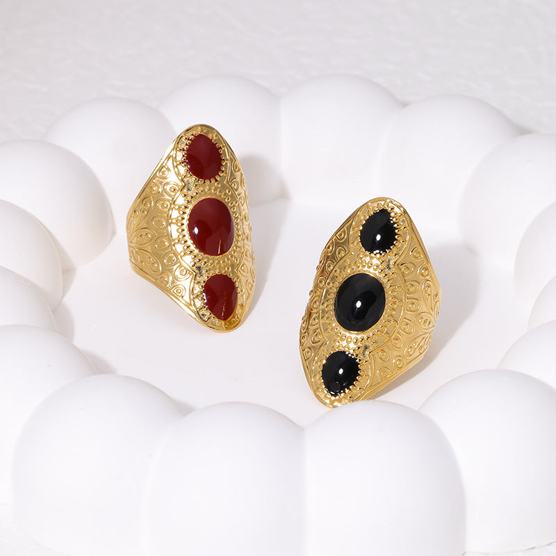 Wholesale Stainless Steel Rings Open 18K Gold Plated Rings ACC-RS-Manguo004