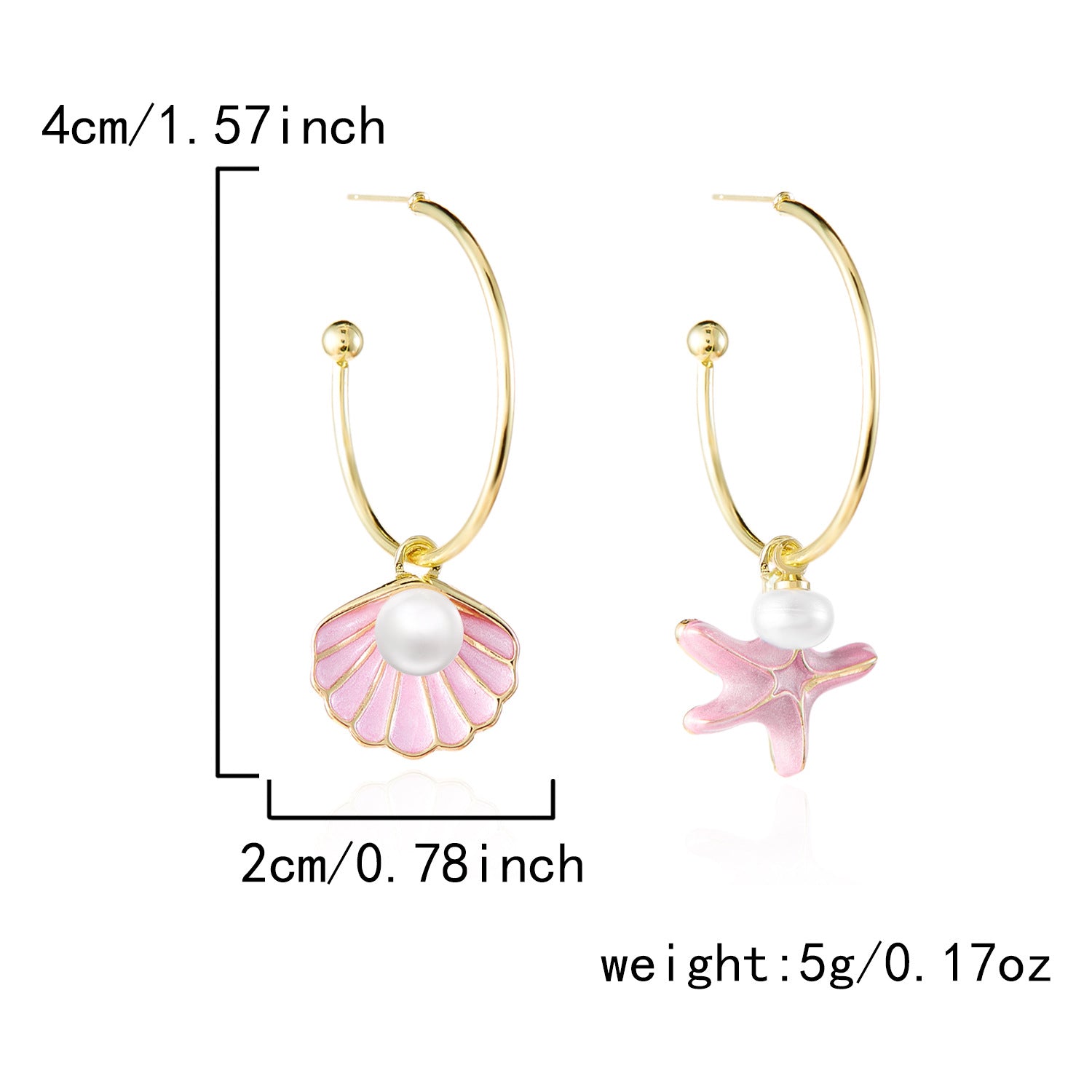 Wholesale Ocean Style Pearl Earrings Shell Starfish Jewelry