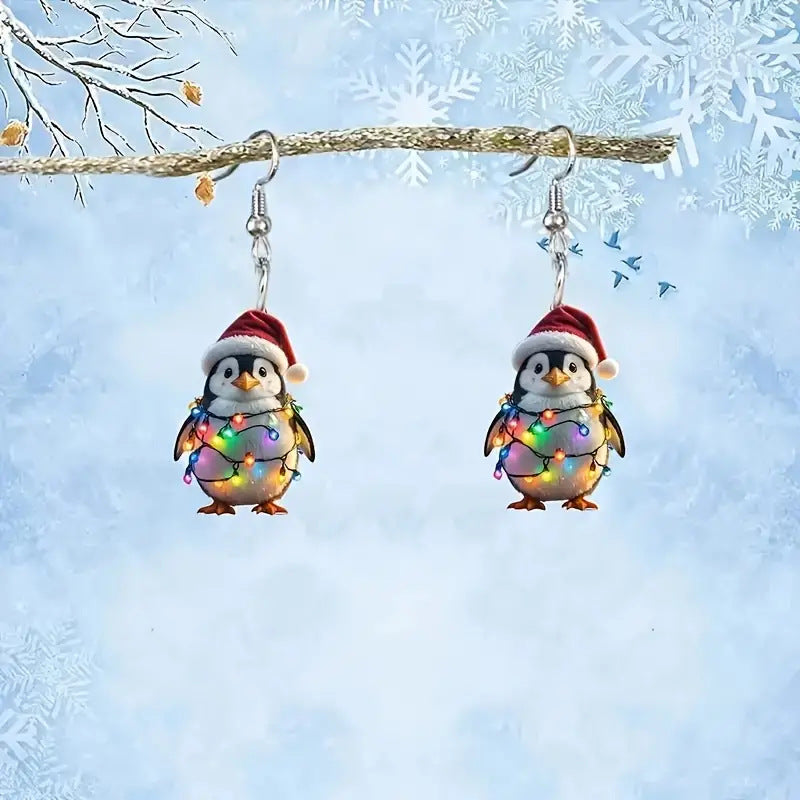 Wholesale Cute Penguin Acrylic Earrings ACC-ES-Xiyin003
