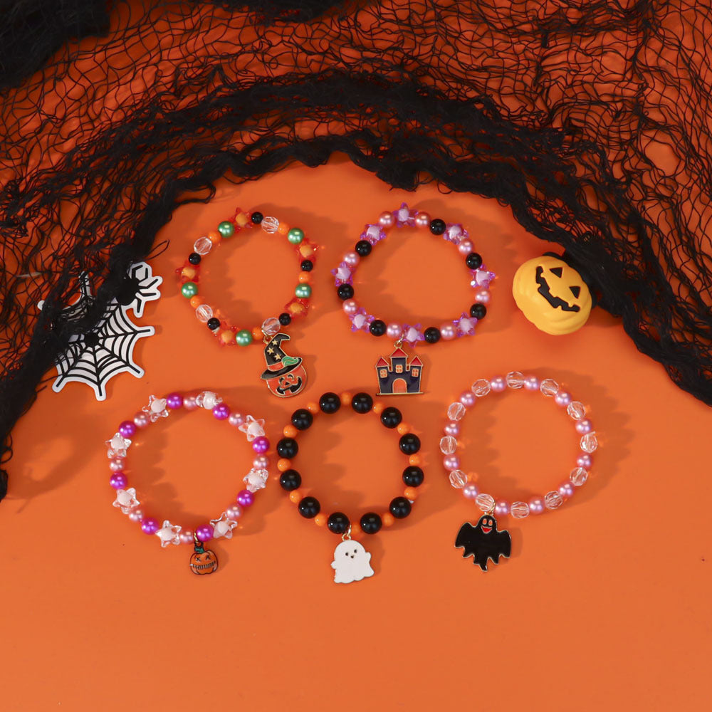 Wholesale  Ghost Pumpkin Bat Elastic Bracelet