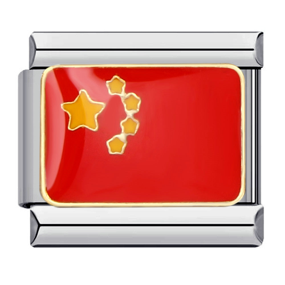 Wholesale Italian Charm Bracelet Flag Flag Stainless Steel Composable Bracelet