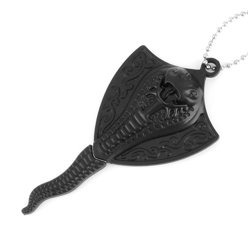 Wholesale Skull Cross Stainless Steel Key Express Unboxing Tool Necklace