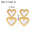 Wholesale love-shaped simple heart double-layer pendant white shell stainless steel earrings