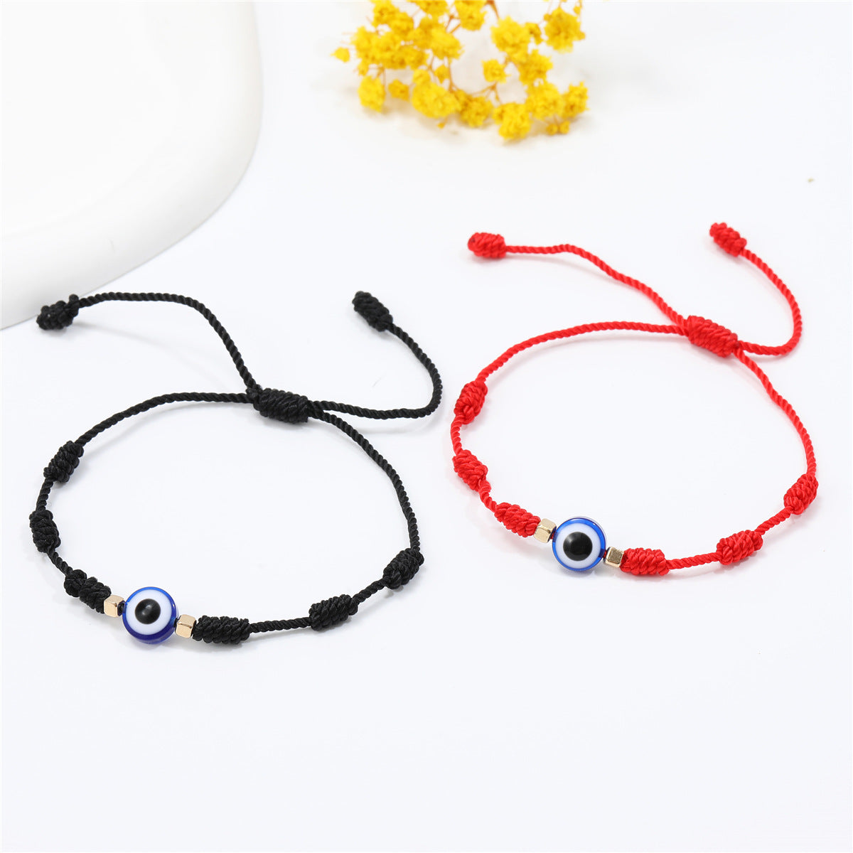 Wholesale Resin Hand Knotted Red Rope Evil Eye Bracelet Blue Eye Unisex Gift