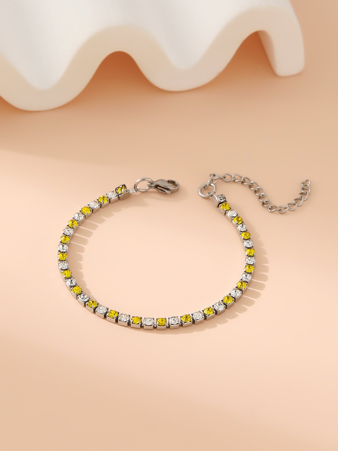 Bracelet en diamant en rédaction en acier inoxydable en vente