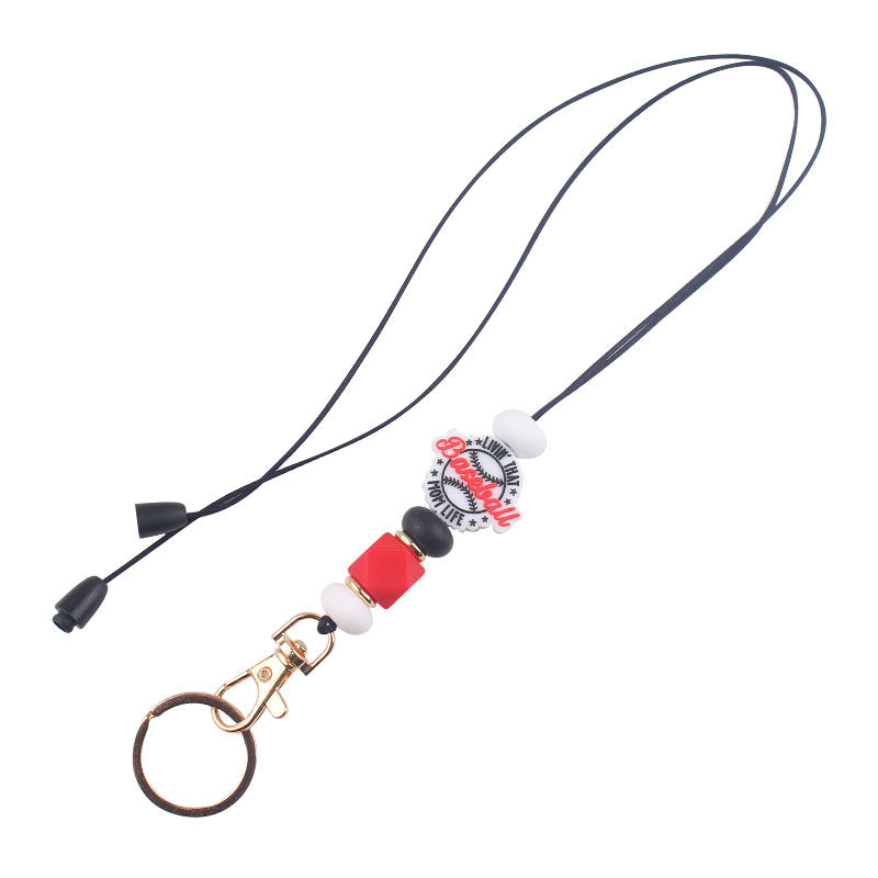 Wholesale Cartoon baseleall Silicone Accessories Pendant Creative DIY Four Combination Wrist Keychain