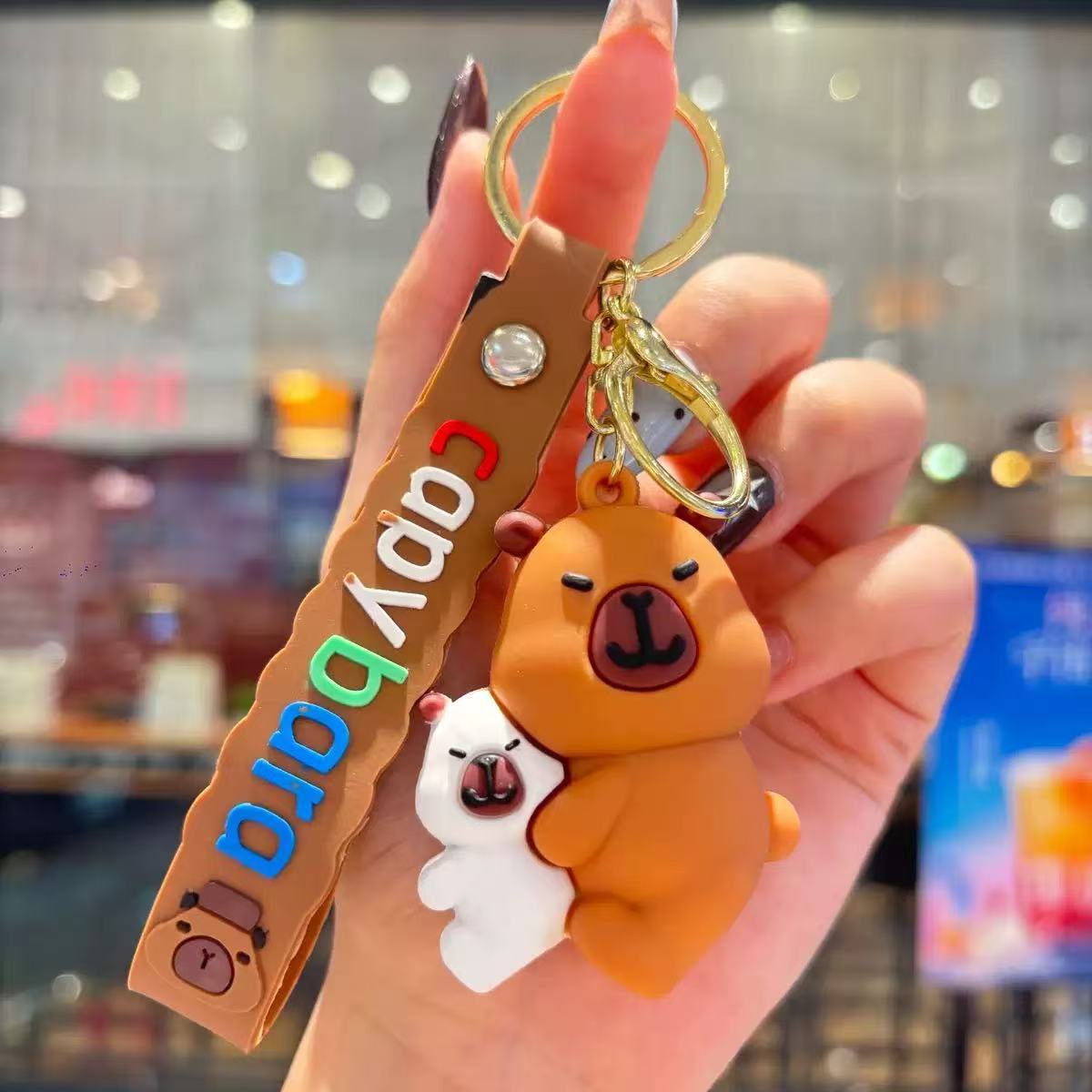 Wholesale Cute Capybara Keychain Bag Pendant Creative Car Key Accessory Boutique Resale