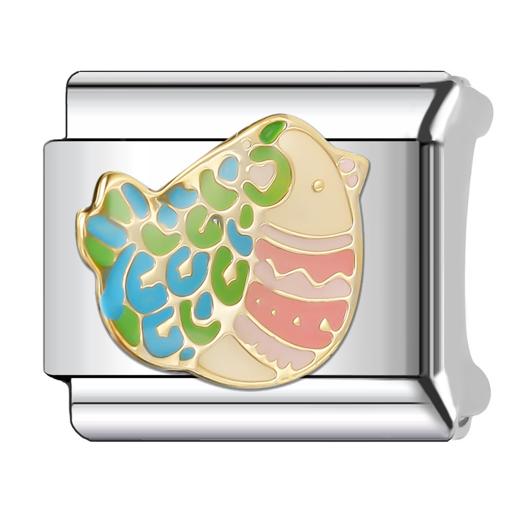 Wholesale Italian Charm Bracelet 9mm DIY Splicing Ocean Series Animal Stainless Steel Composable Bracelet