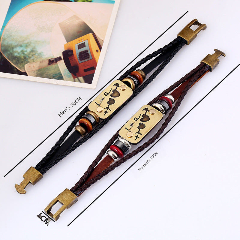 Wholesale Genuine Leather Couple Bracelets