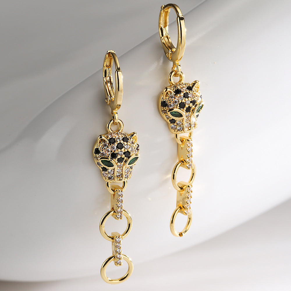 Wholesale Leopard Print Pendant Earrings