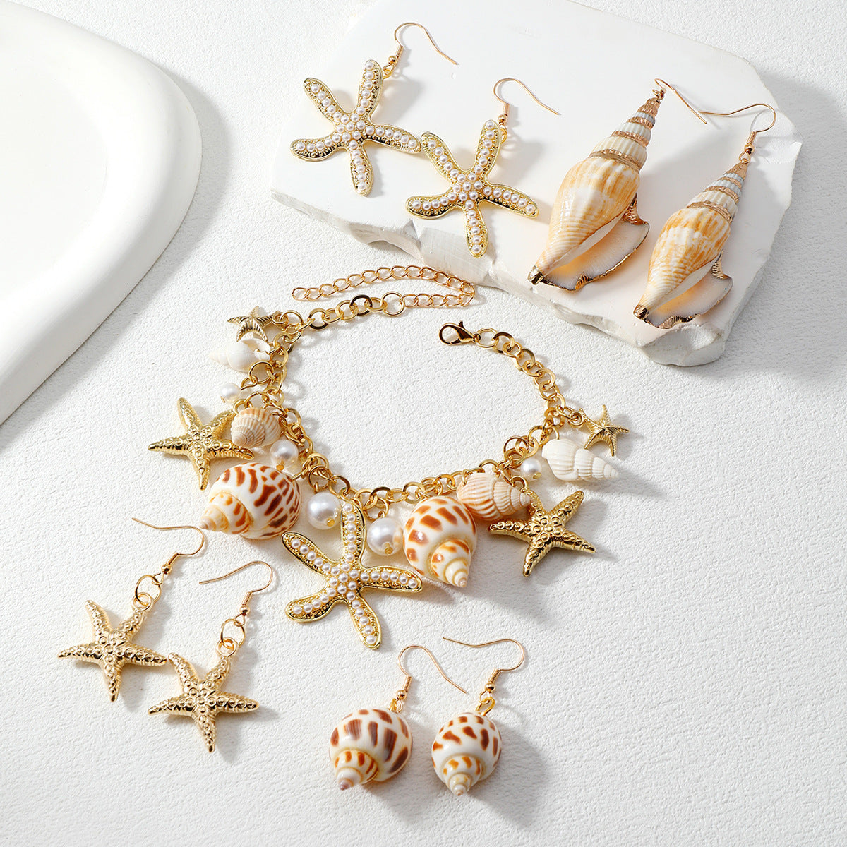 Wholesale Conch Shell Necklace Stacked Clavicle Chain Summer Choker Necklace ACC-NE-Qunq001