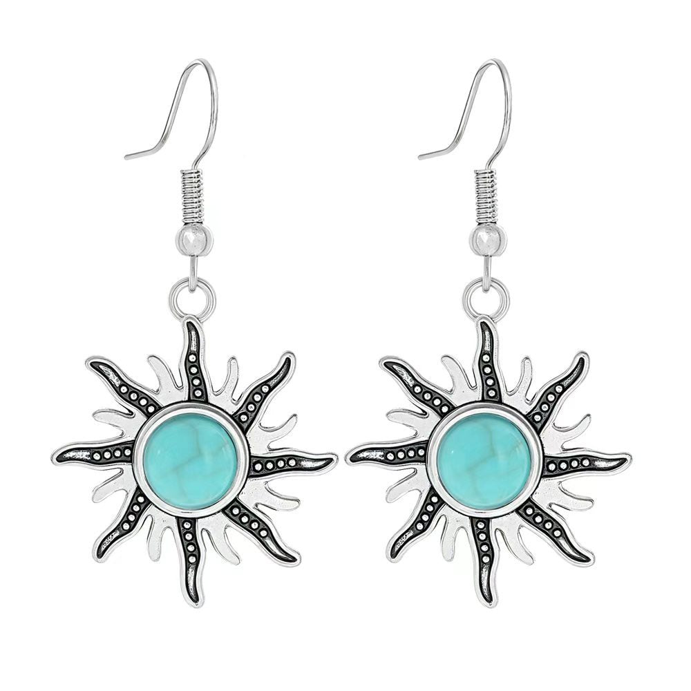 Wholesale Ethnic Style Geometric Acrylic Turquoise Earrings for Women Fashion Jewelry