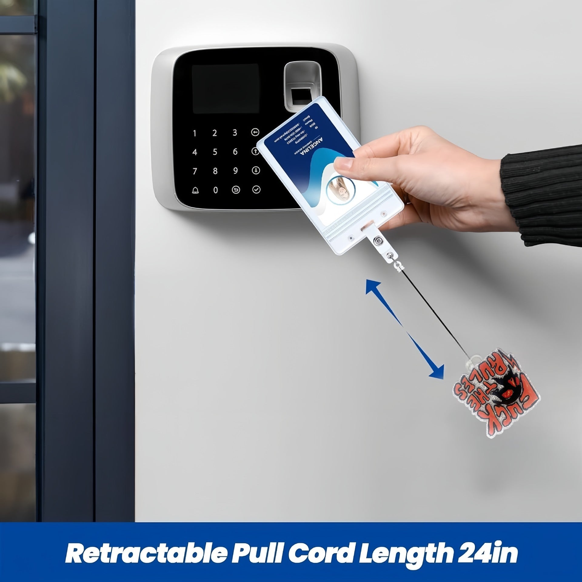 Wholesale Glitter Raccoon Acrylic Retractable Clip Badge Keychain