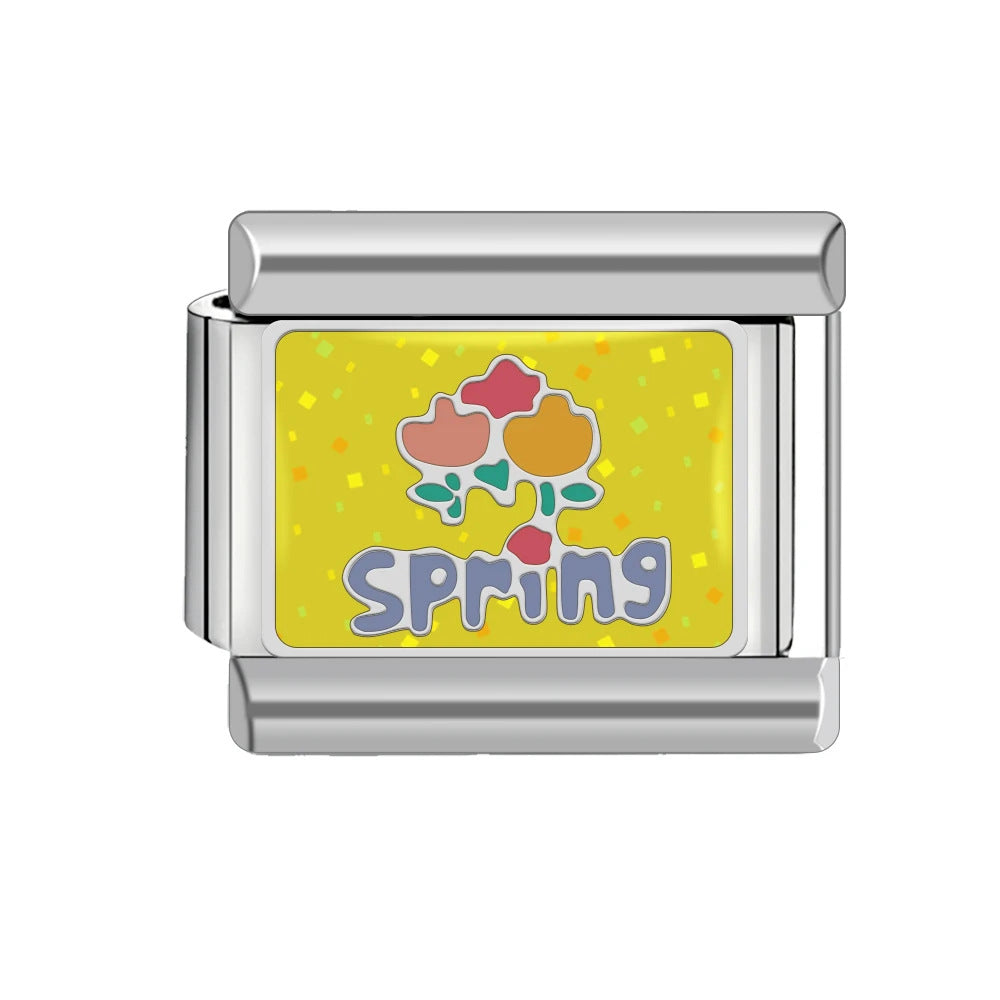 Wholesale Italian Charm Bracelet 9mm DIY Splicing Landscape Pattern Titanium Steel Composable Bracelet