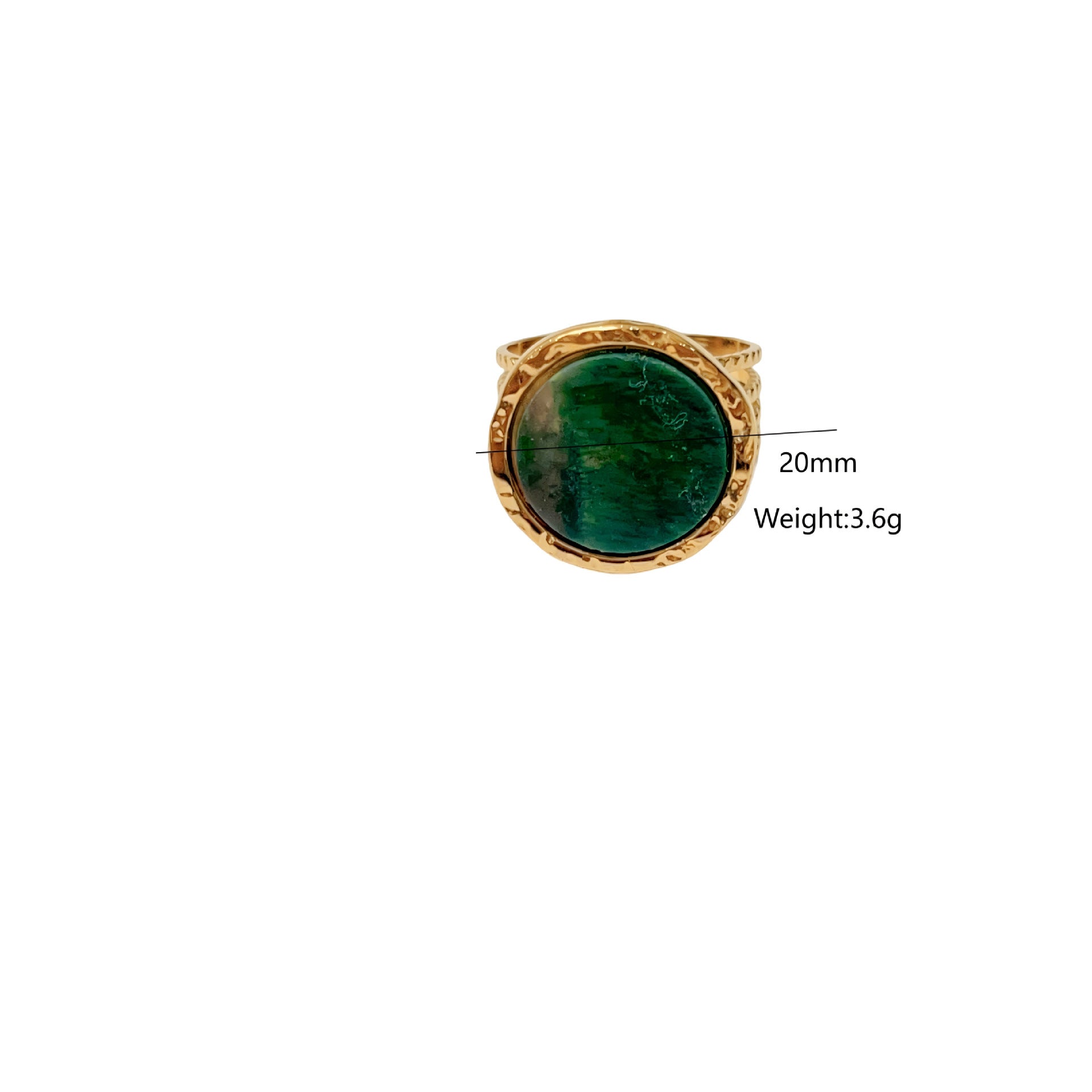 Wholesale Titanium Steel simple Joker cut face natural stone ring