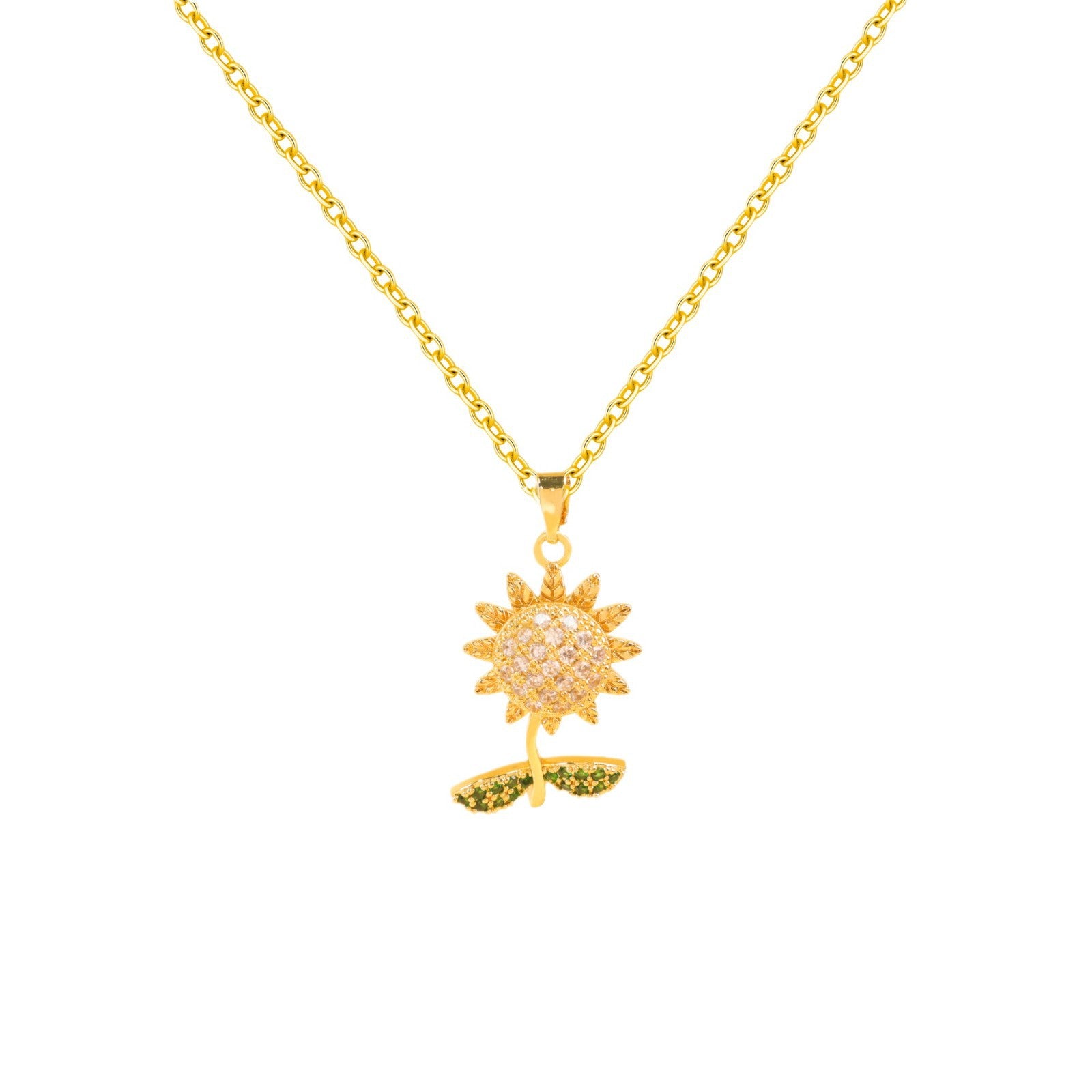Wholesale Rotating Sunflower Pendant Necklace Trendy Fashion Accessory for Boutique Resale