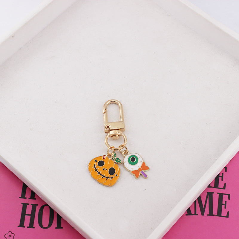 Wholesale Halloween Ghost Cartoon Pumpkin Ghost Alloy Keychain ACC-KC-QiChen006
