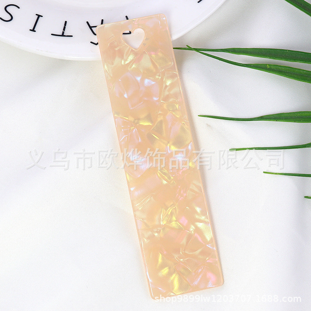 Wholesale 10PCS DIY Textured Acrylic Heart-shaped Bookmark with Keyhole Design