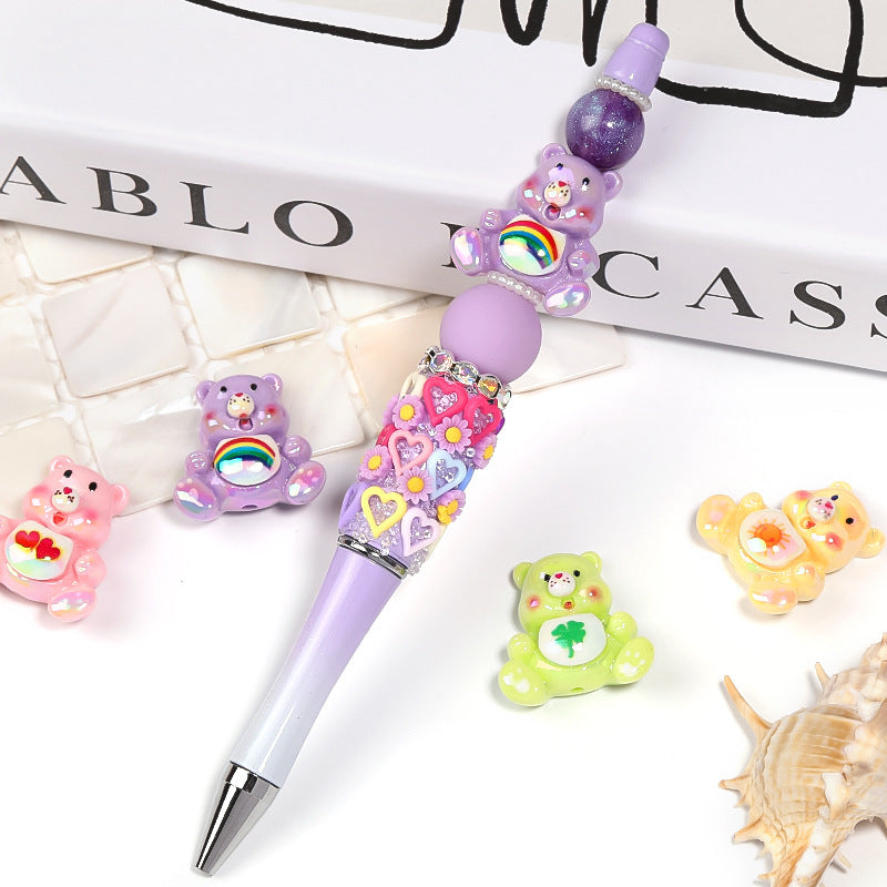 Wholesale Random 50pcs Cute Bear Resin Beads Beaded Pen Accessories ACC-BDS-BLG047