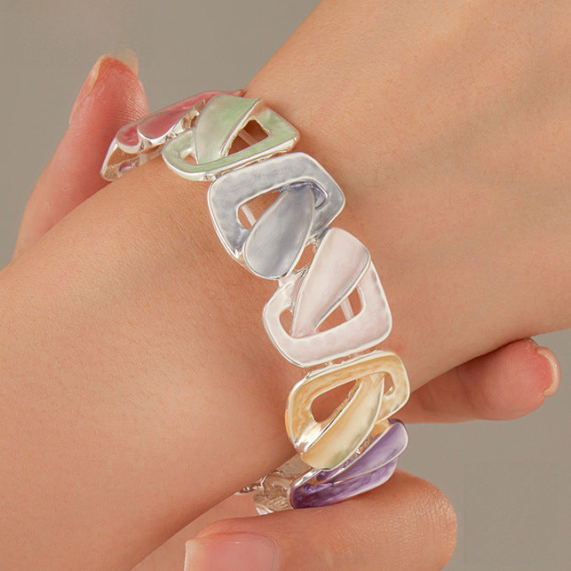 Wholesale color irregular line alloy bracelet
