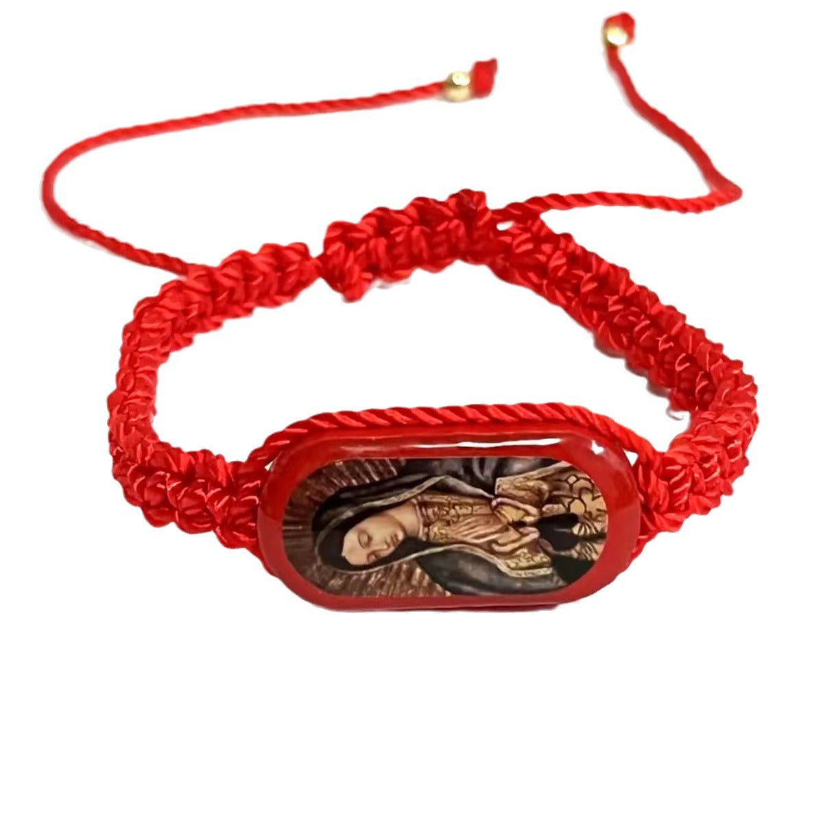 Wholesale Red Madonna Fortune Theme Hand Knitted Wood Bead Bracelet Fashion Jewelry Accessory For Casual Daily Wear Or Boutique Resale