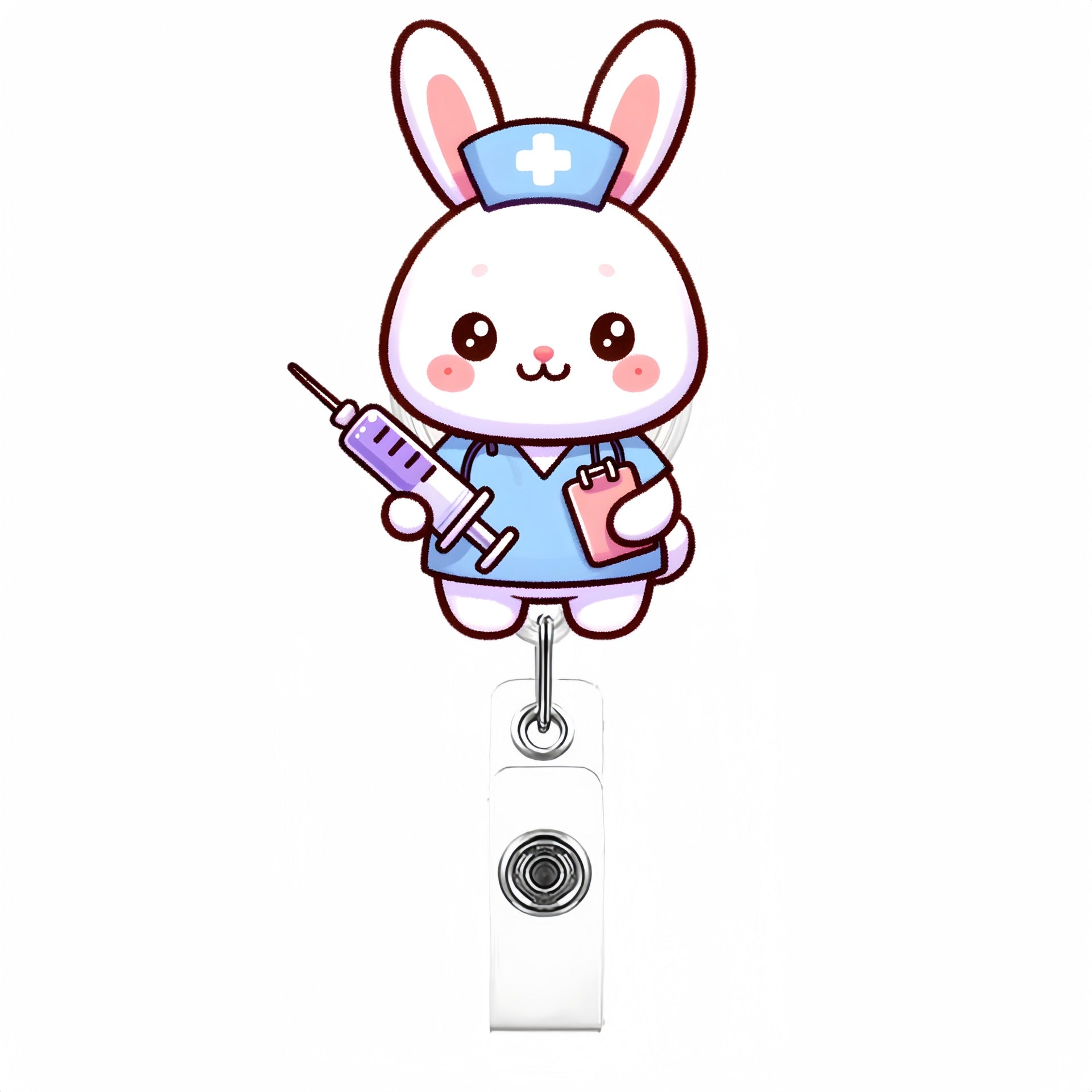 Wholesale Cute Cartoon Acrylic Retractable Clip Badge Keychain