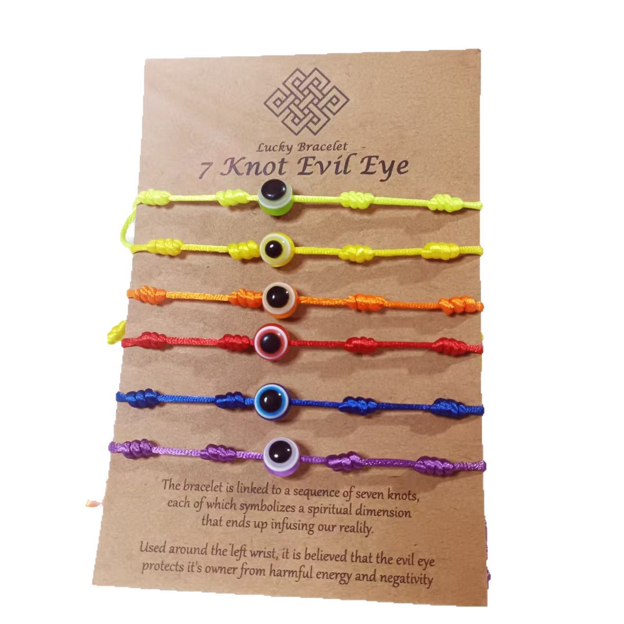 Wholesale Rainbow Handwoven Cord Bracelet Adjustable Sliding Knot Ethnic Style Jewelry Accessory