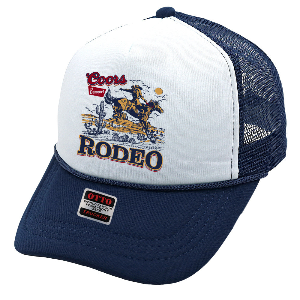 Wholesale Trucker Hat Denim Print Sponge Mesh Cap Baseball Cap ACC-HT-HaiPu015